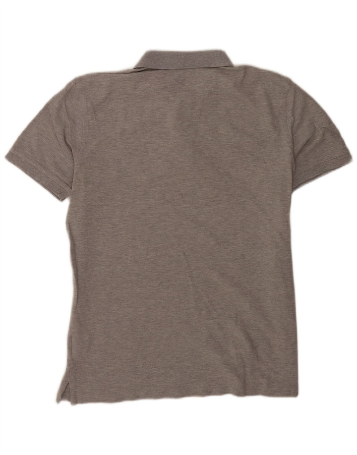 Camisa polo masculina Benetton grande algodão cinza