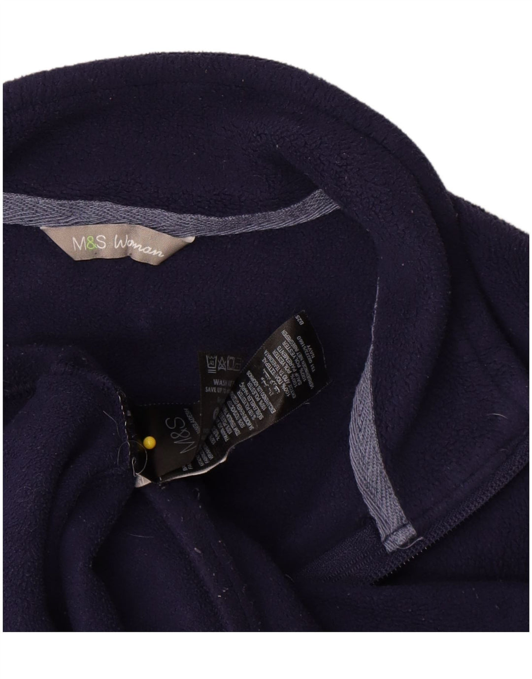 Colete de lã feminino Marks & Spencer UK 18 XL azul marinho poliéster