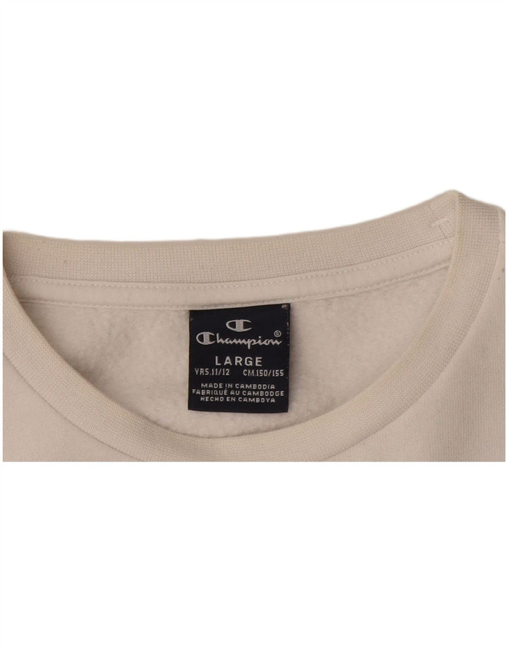 CHAMPION Meninos Suéter Gráfico 11-12 Anos Grande Branco