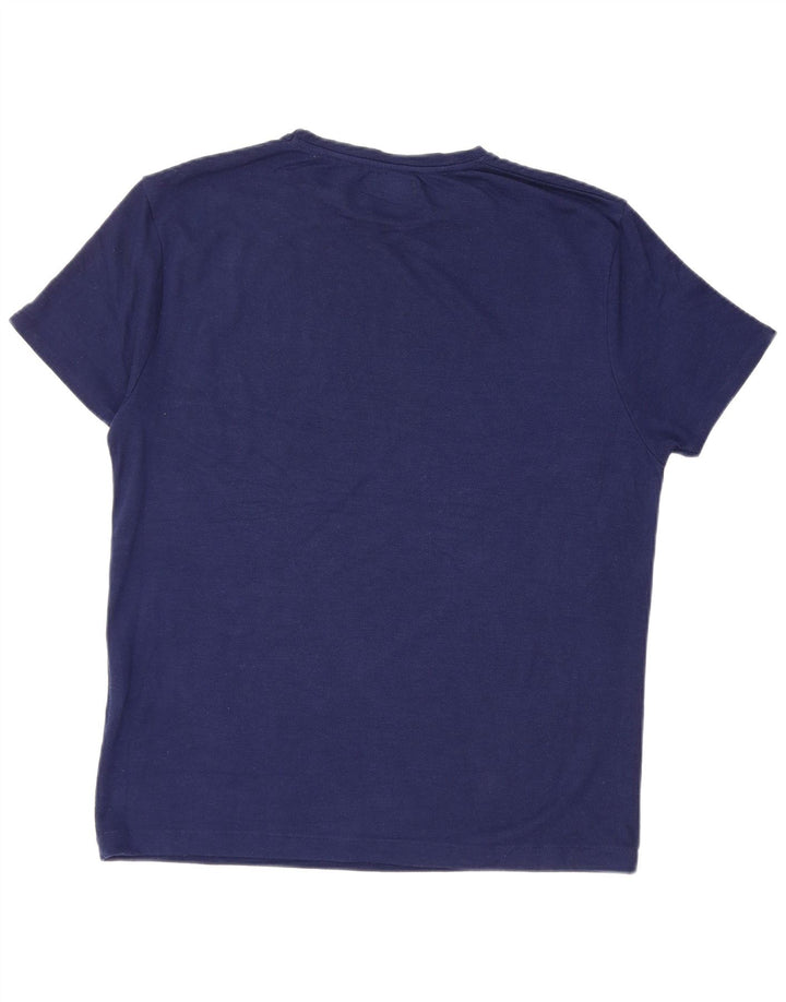 Camiseta masculina ZARA grande poliéster azul marinho