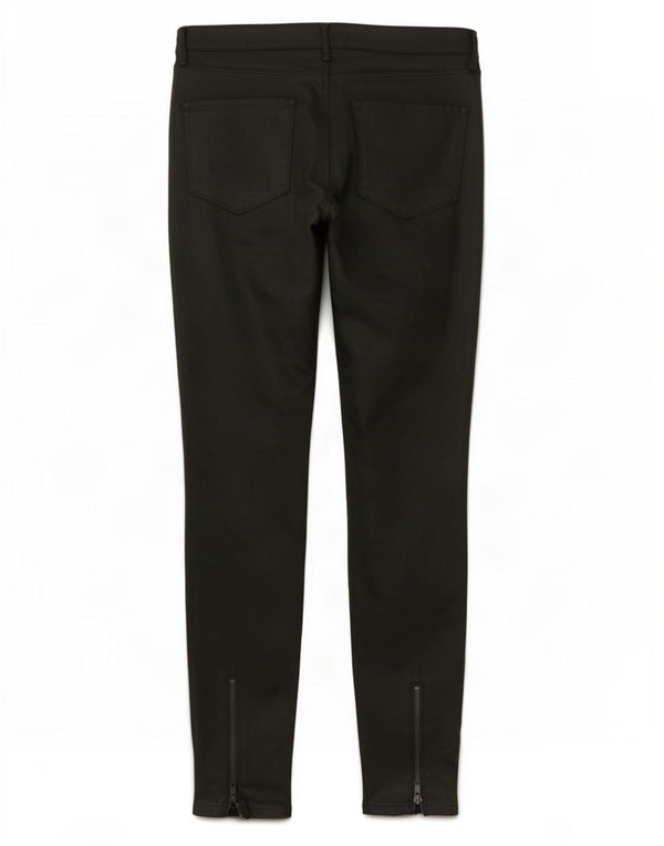Zara Calça feminina casual skinny encerada UE 38 pequena W28 L28 algodão verde