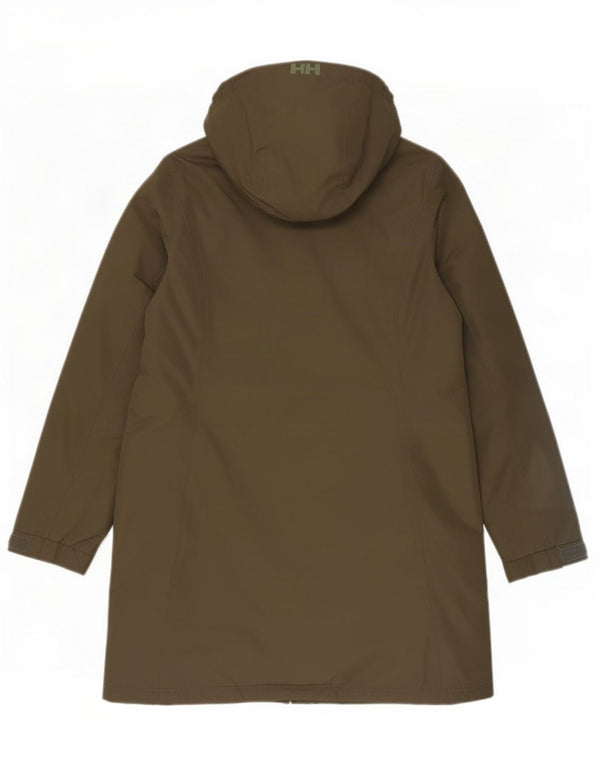 Casaco acolchoado com capuz feminino Helly Hansen UK 14 poliéster cáqui médio