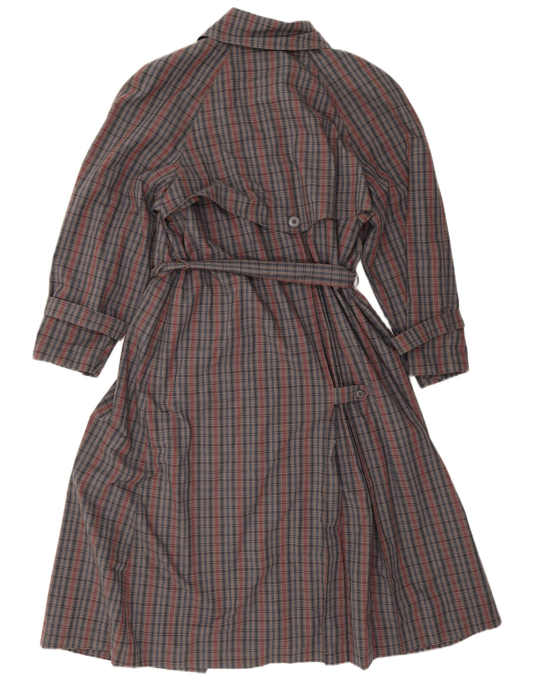 Trench Coat feminino vintage EU 42 grande xadrez cinza