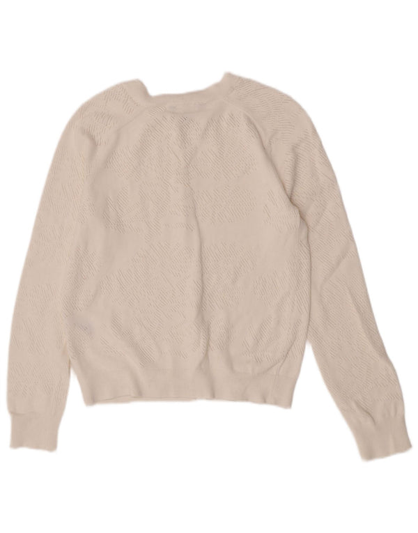 Crew Clothing Womens Cardigan Sweater Reino Unido 10 Pequeno Algodão Branco