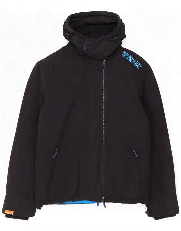 Jaqueta corta-vento com capuz gráfico masculino Superdry UK 42 XL Nylon preto