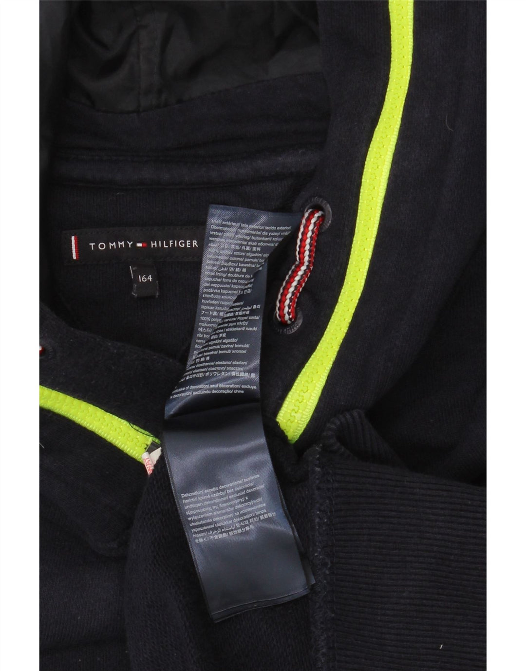 Tommy Hilfiger Meninos moletom com capuz 13-14 anos azul marinho poliéster