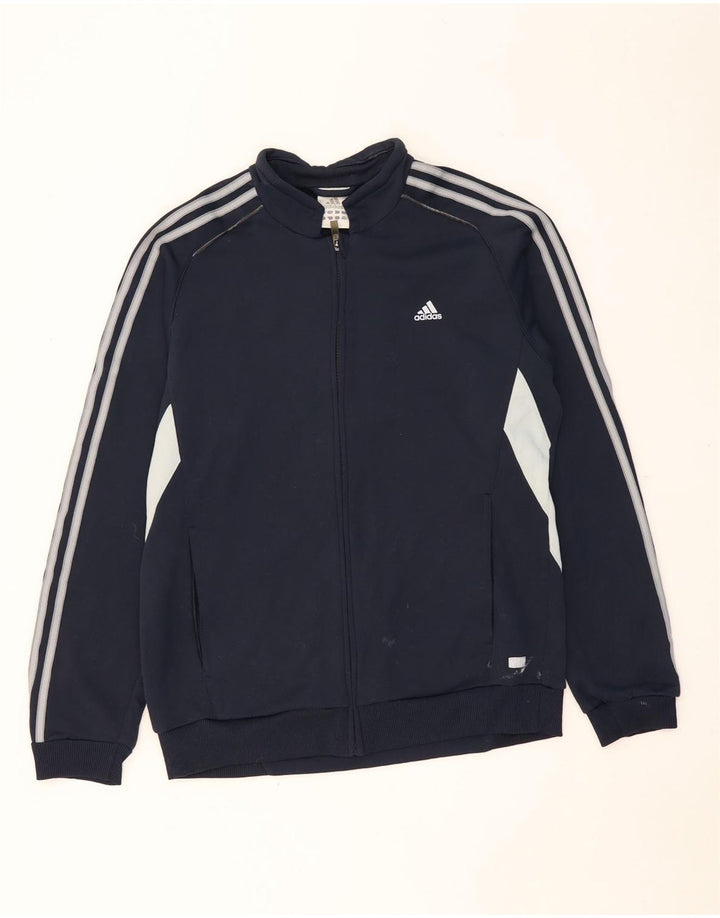 ADIDAS Mens Tracksuit Top Jacket Grande Azul Marinho Colourblock Poliéster
