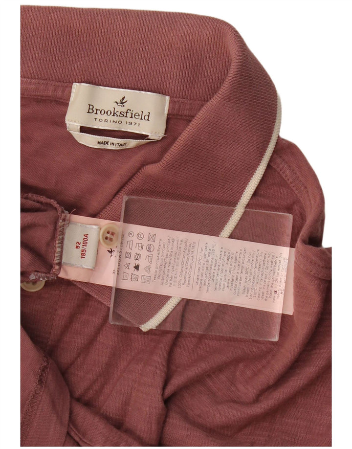 Camisa polo masculina Brooksfield IT 52 grande marrom algodão clássico