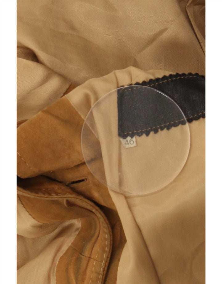Jaqueta bomber feminina de camurça vintage IT 46 marrom grande