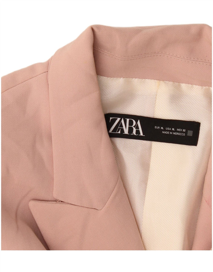 Jaqueta blazer feminina Zara com 2 botões UK 18 XL rosa