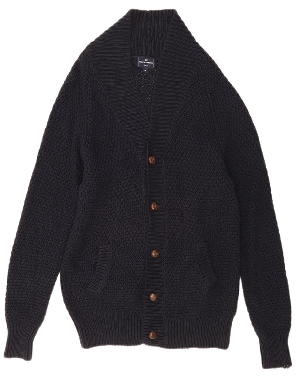Suéter cardigã masculino MARKS & SPENCER algodão azul marinho médio