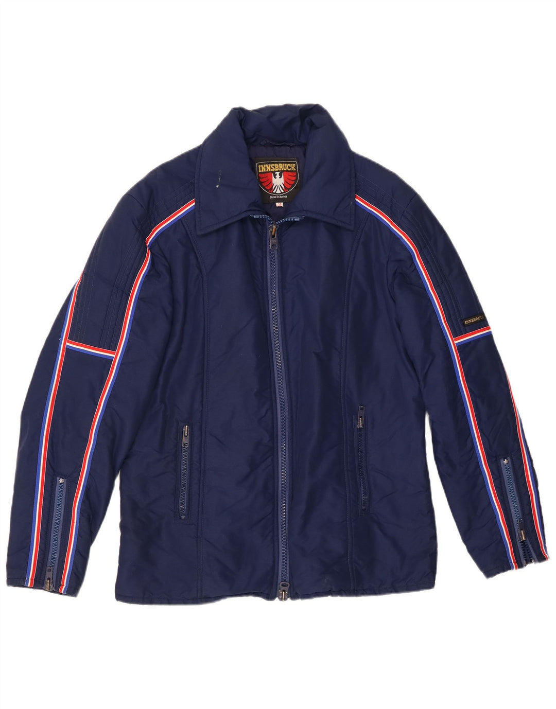 Jaqueta corta-vento masculina Innsbruck EU 54 2XL poliamida listrada azul marinho