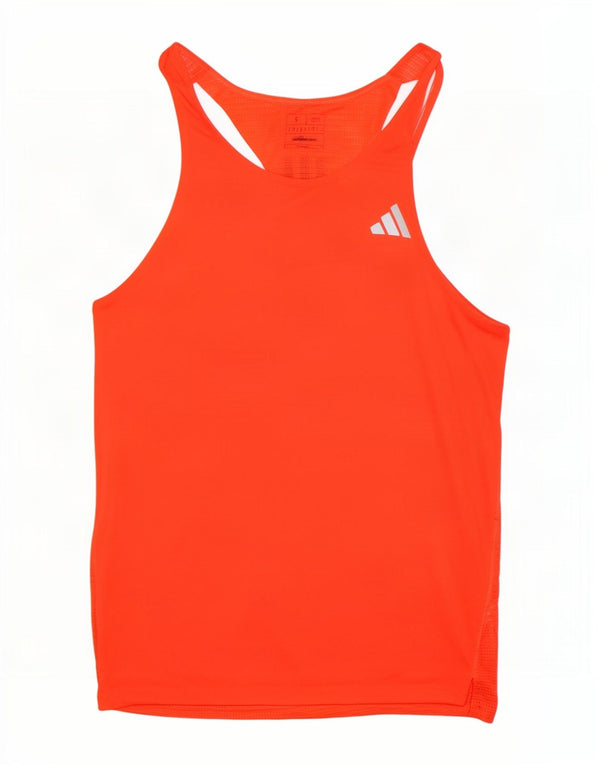 Adidas Mens Aeroready Slim Fit Colete Top Pequeno Vermelho