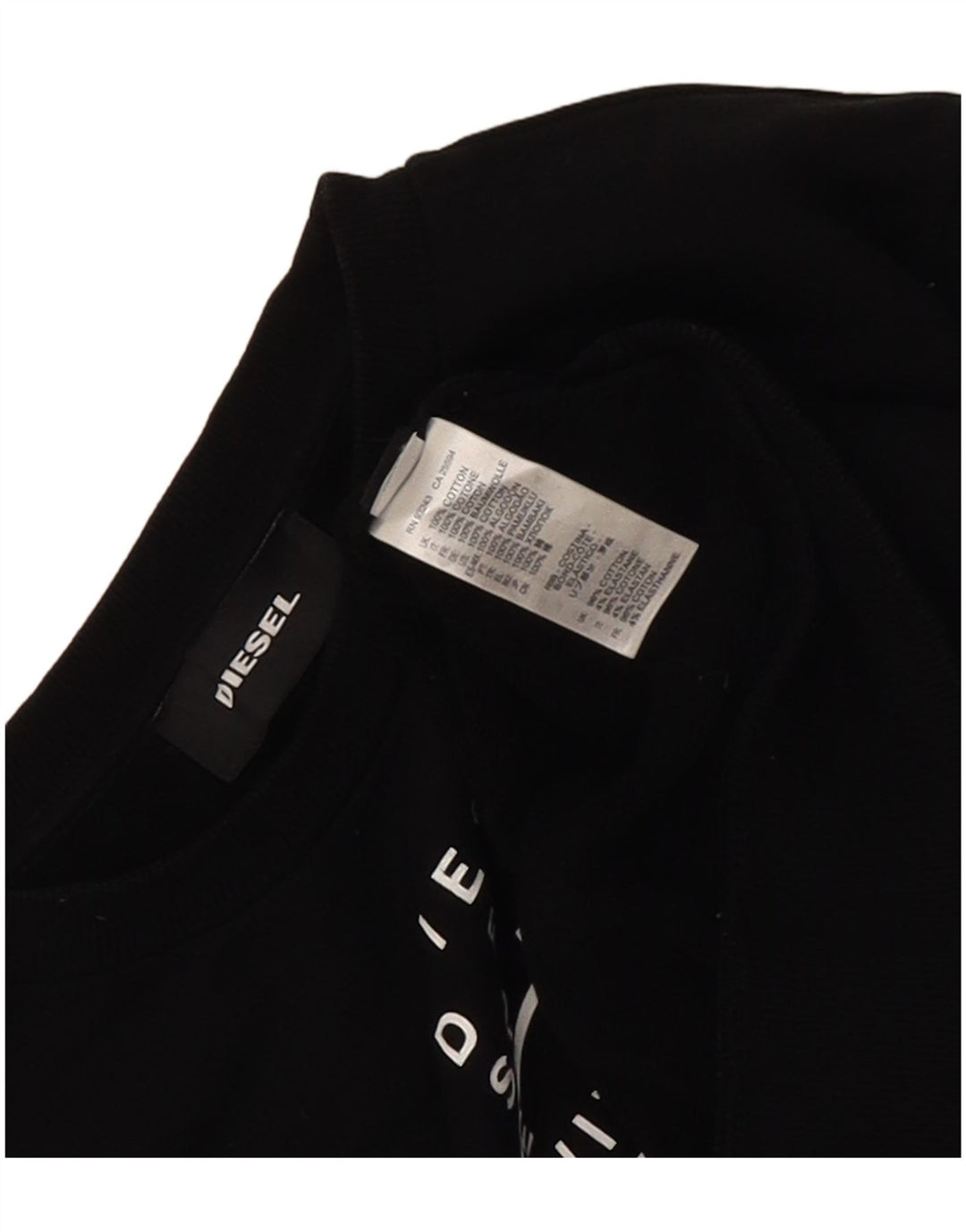 Diesel masculino gráfico moletom jumper médio preto
