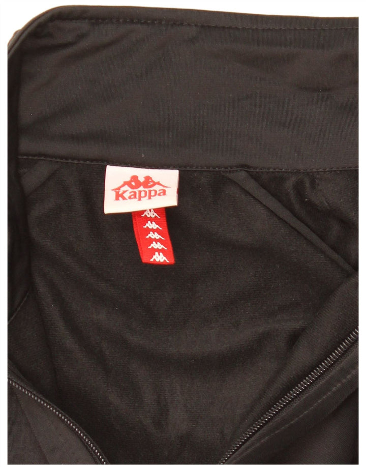 Kappa Mens Graphic Tracksuit Top Jacket Pequeno Poliéster Preto