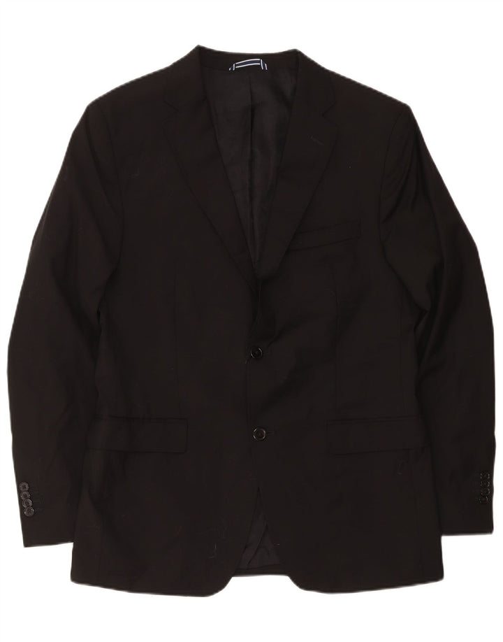 Jaqueta blazer masculina Massimo Dutti com 2 botões EU 54 XL lã preta