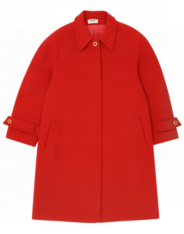 Sobretudo oversized feminino vintage EU 40 lã vermelha média