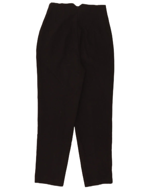 Zara Calça feminina cintura alta cônica XS W24 L26 poliéster preto