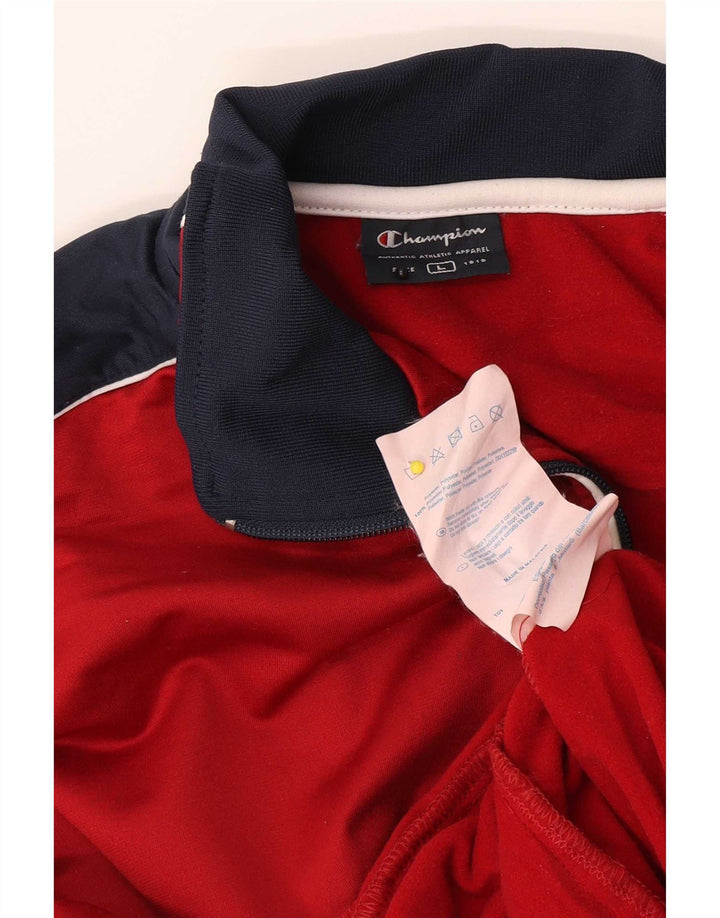 Jaqueta feminina Champion UK 16 grande poliéster colorblock vermelho