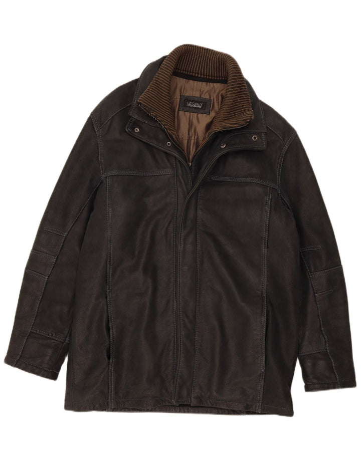Jaqueta de couro masculina Scandianavia UK 36 pequena cinza