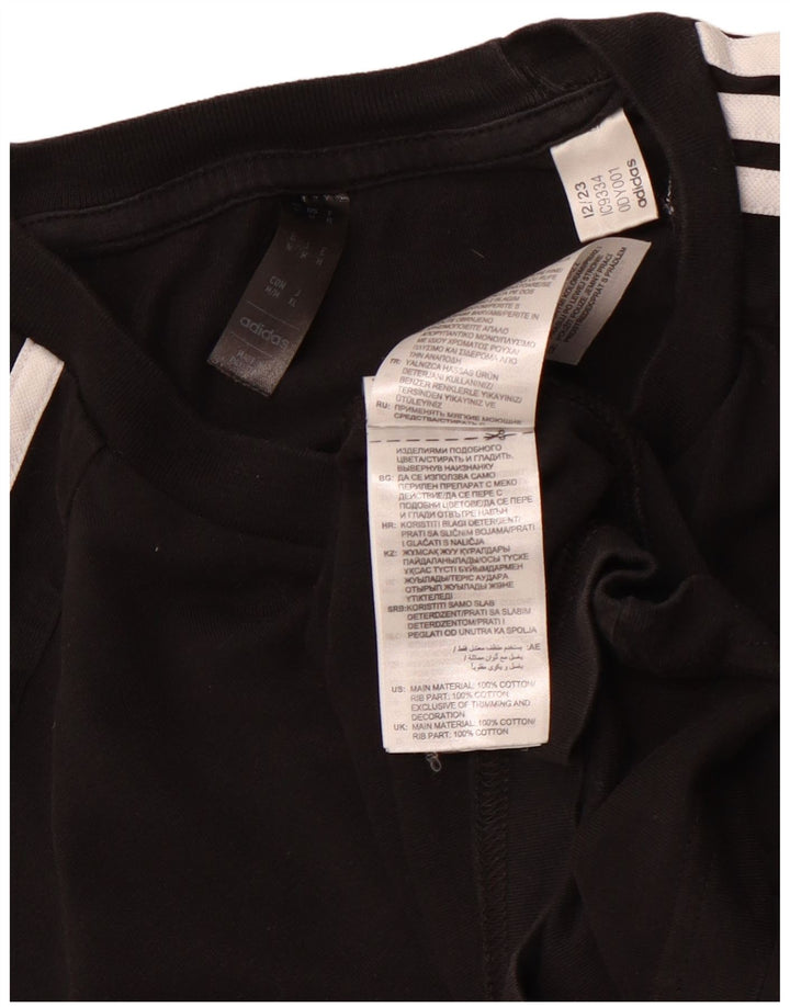 ADIDAS Camiseta Masculina Top Médio Algodão Preto