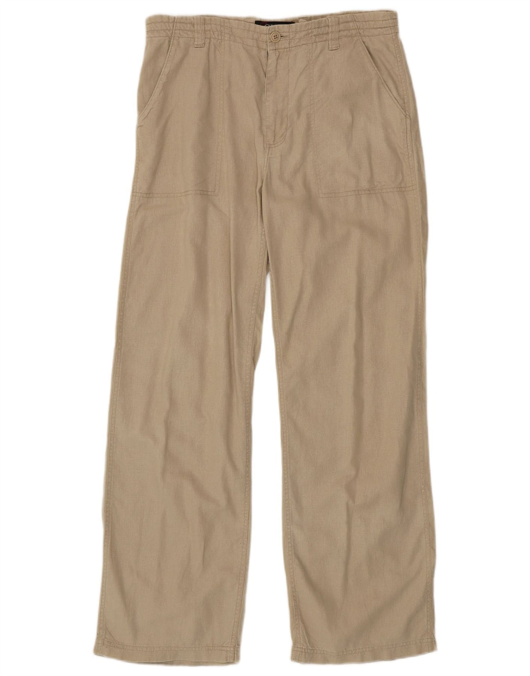 Calça chino reta feminina GUESS W32 L32 linho bege