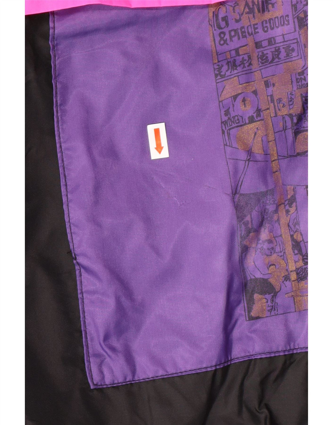Jaqueta Anorak masculina VINTAGE com capuz UK 38 poliamida colorblock preta média