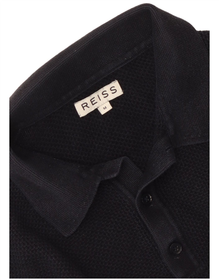 Camisa polo masculina Reiss média azul marinho