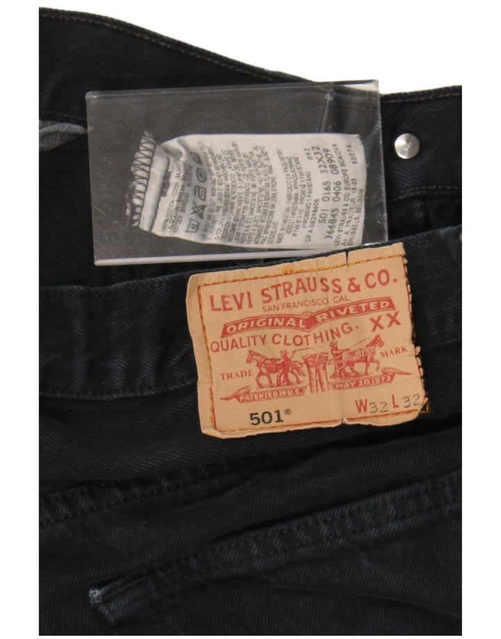 LEVI'S Masculino 501 Straight Jeans W32 L32 Azul Marinho Algodão