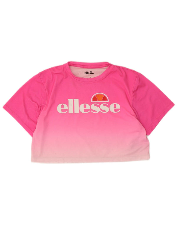 Camiseta feminina Ellesse Crop Graphic UK 14 Medium Pink Colourblock