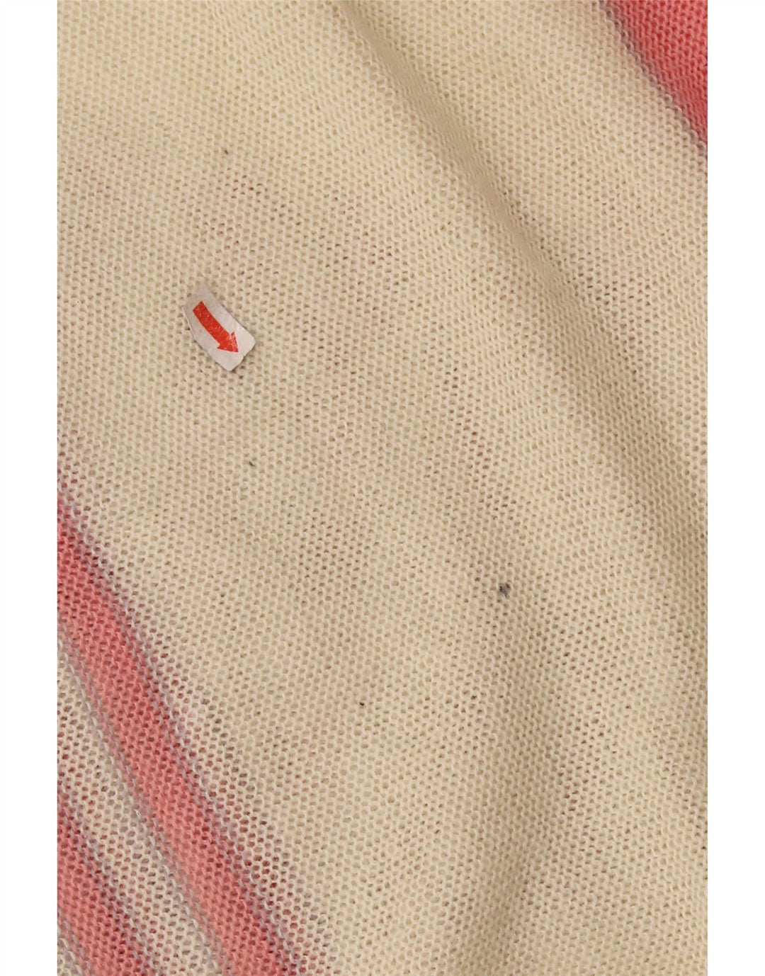 Suéter feminino VINTAGE com gola canoa UK 14 bloco colorido rosa médio