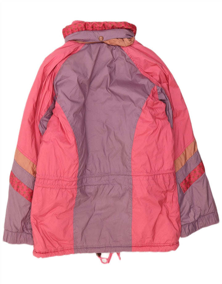 Jaqueta de esqui feminina Diadora Loose Fit UK 14 poliéster colorblock rosa médio