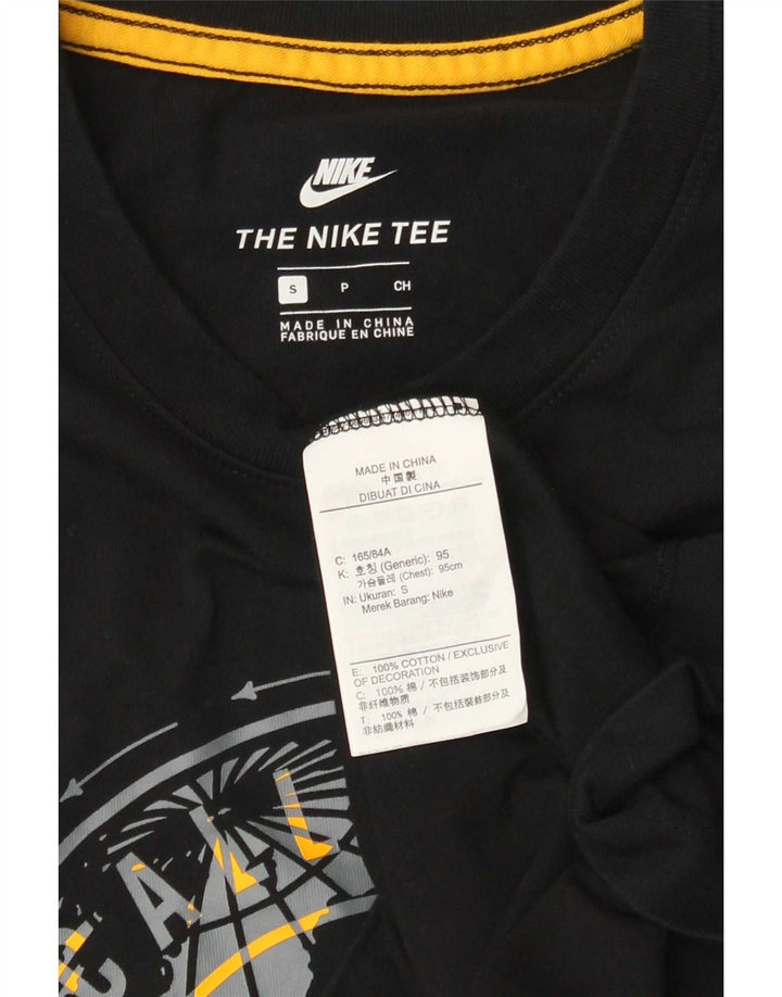 Camiseta Nike masculina gráfica top pequeno algodão preto