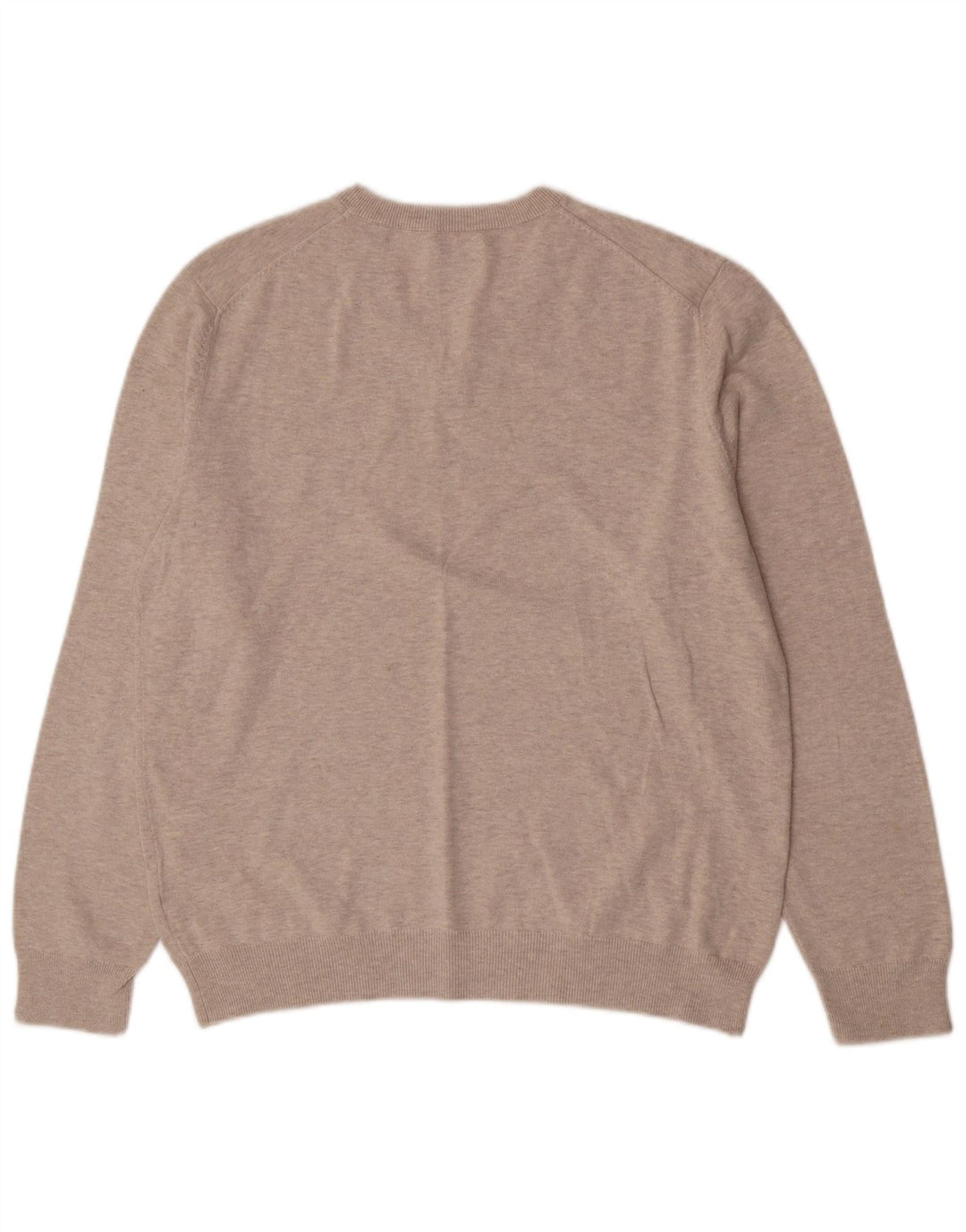 Suéter feminino Gant com decote em V, grande algodão cinza