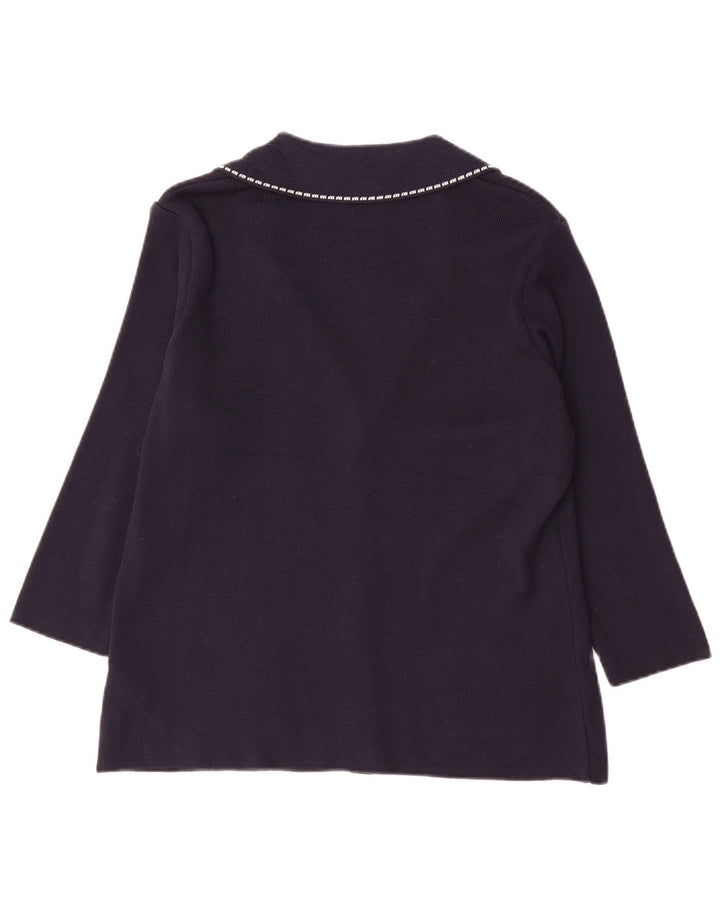 Suéter feminino Marks & Spencer Per Una Cardigan Reino Unido 16 grande azul marinho