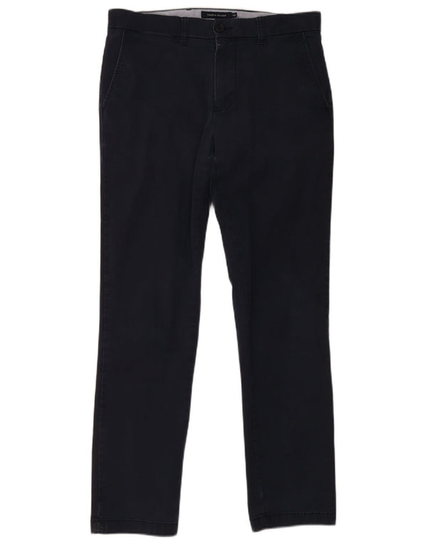 Tommy Hilfiger Mens Slim Fit Chino Calças W32 L32 Azul Marinho Algodão
