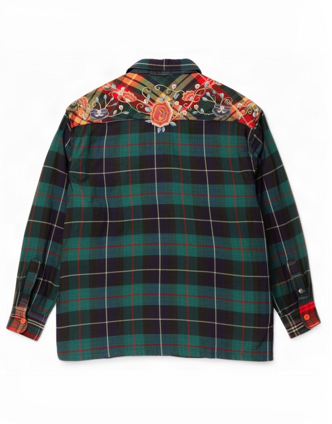 Camisa feminina Giorgio Kauten Reino Unido 14 Viscose xadrez verde médio