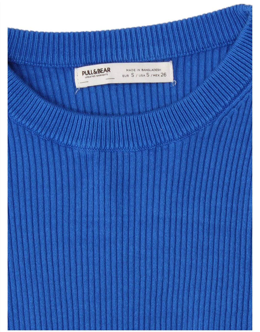 Suéter feminino pull & Bear com gola canoa e gola redonda Reino Unido 8 pequeno azul