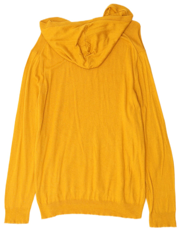 Zara Mens Hoodie Jumper Médio Amarelo