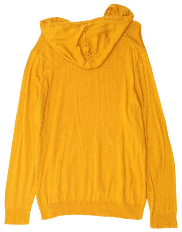 Zara Mens Hoodie Jumper Médio Amarelo