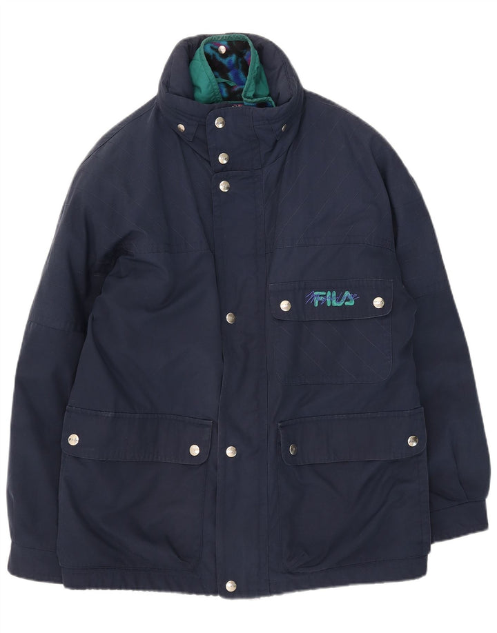 Fila Mens Hooded Utility Jacket UK 40 Grande Poliéster Azul Marinho