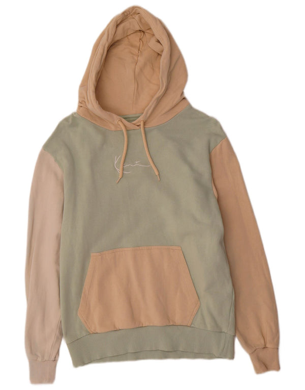 Karl Kani moletom feminino com capuz grande e gráfico UK 6 XS verde colorblock