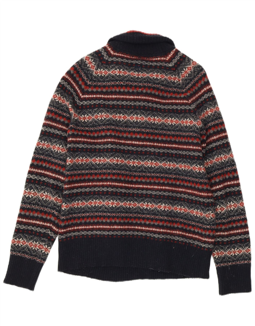 Suéter feminino FAT FACE com gola e zíper Reino Unido 14 médio azul marinho Fair Isle
