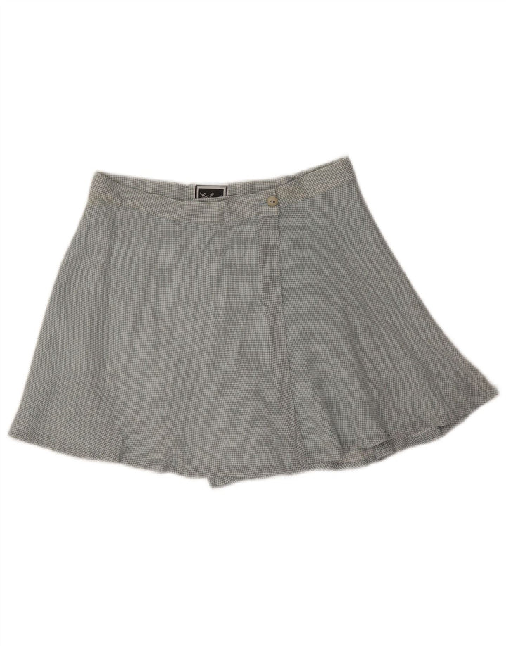 Minissaia feminina Luisa Spagnoli envoltória média W26 azul guingão