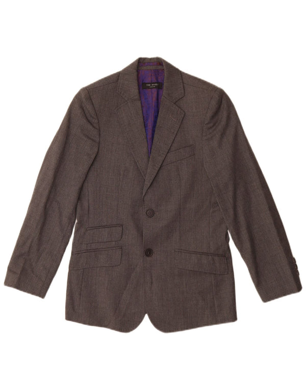 Jaqueta blazer de 2 botões Ted Baker Boys 9-10 anos lã virgem cinza
