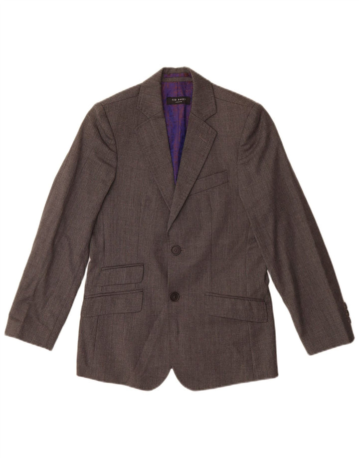 Jaqueta blazer de 2 botões Ted Baker Boys 9-10 anos lã virgem cinza