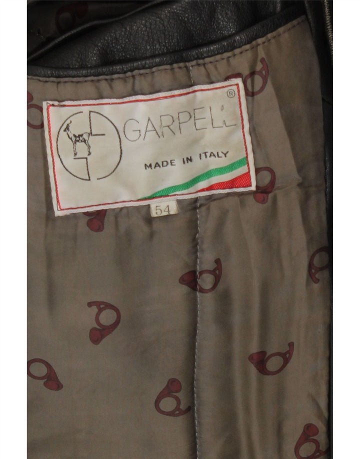 Jaqueta de couro masculina vintage IT 54 2XL couro preto