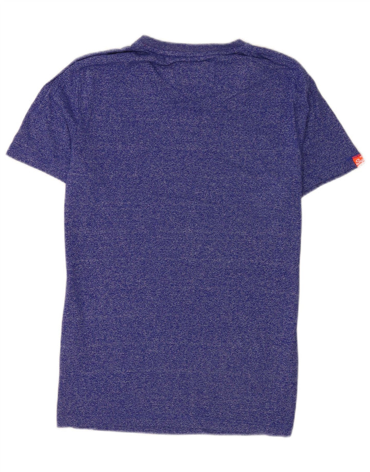 Camiseta masculina Superdry top pequeno algodão manchado azul