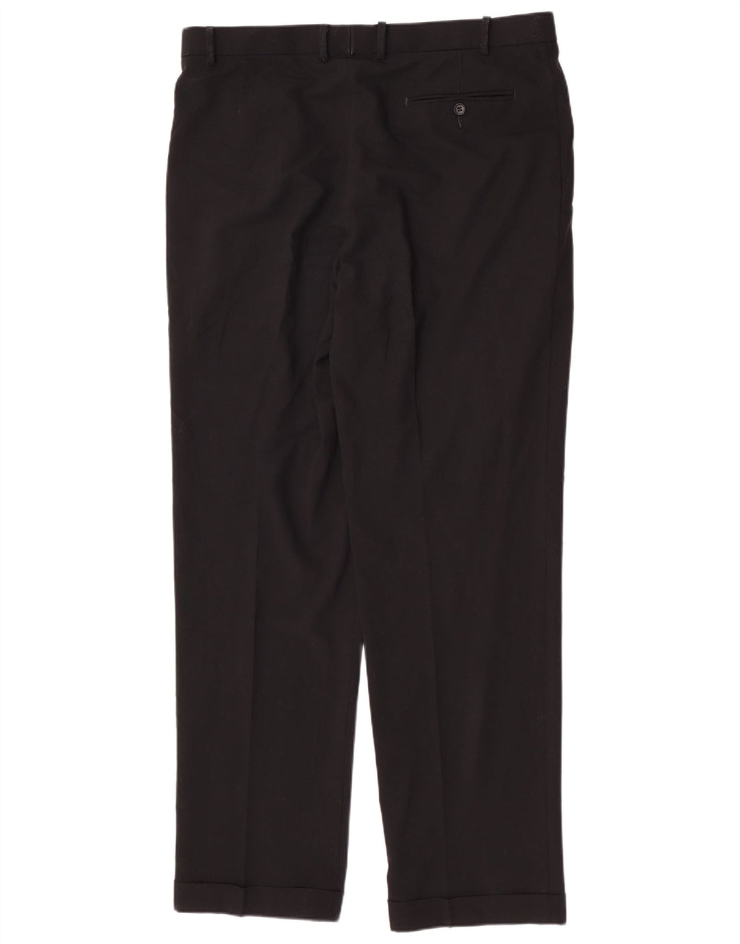 Calça masculina de terno regular Marks & Spencer W38 L33 poliéster preto