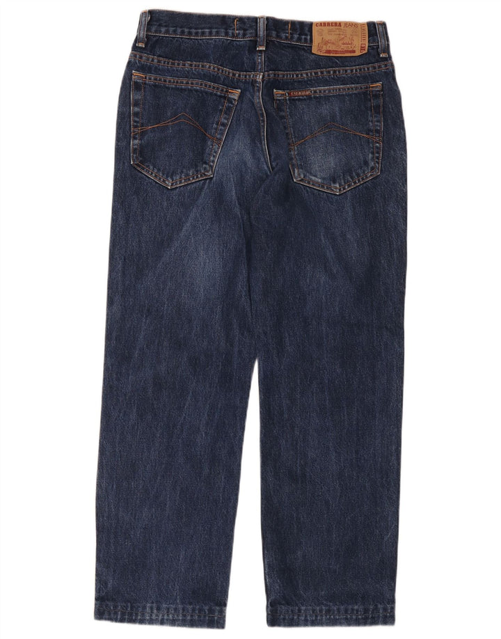 Carrera Mens Straight Jeans W34 L26 Azul Marinho Algodão